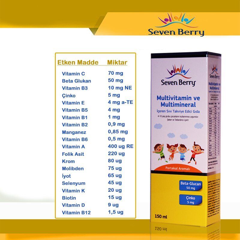 Seven Berry Beta Glucan&50mg  Multivitamin Şurup 150ml