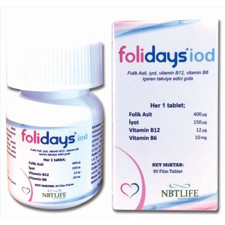 Folidaysiod Folik Asit İçeren Takviye Edici Gıda 90 Film Tablet