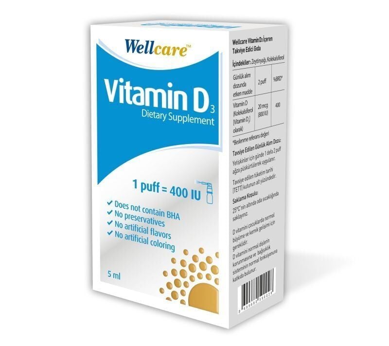 Wellcare Vitamin D3 (1 Puff=400 IU )