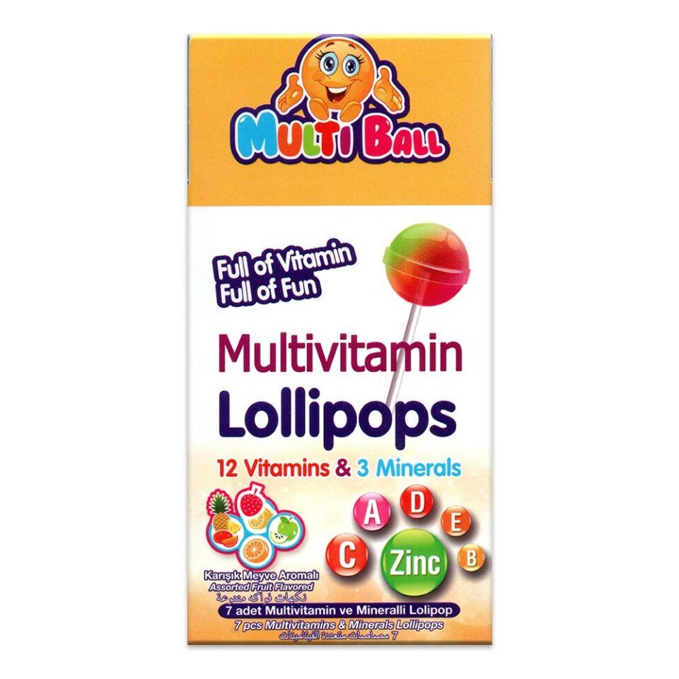 MultiBall Multivitamin Lollipops 7 Adet