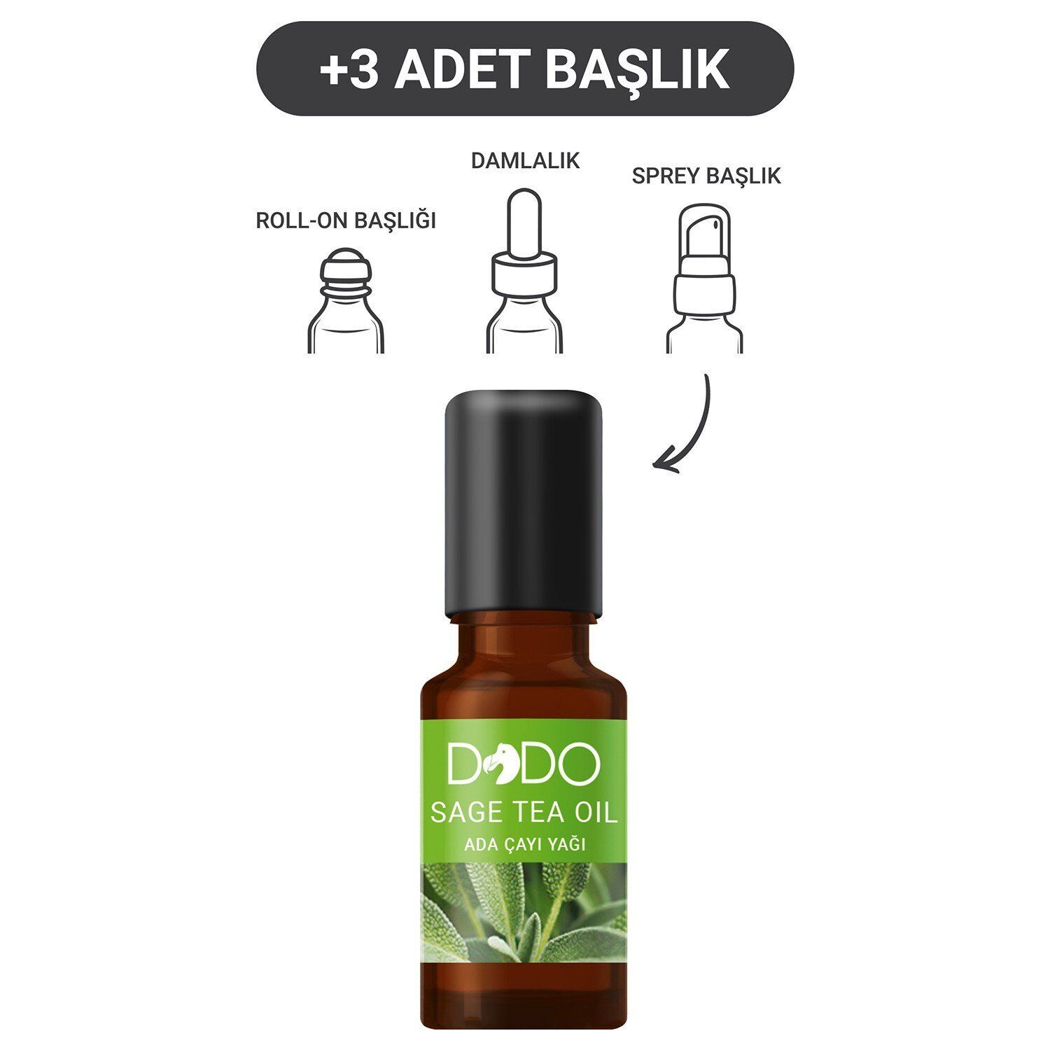 Dodo Ada Çayı Yağı 15 ml (Sprey-Roll On-Damla-3 Başlık)