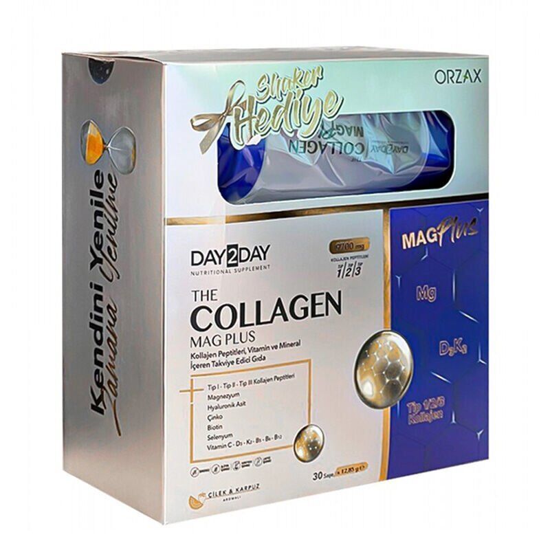 Day 2 Day The Collagen Mag Plus Çilek Karpuz Aromalı 30 Saşe + Shaker Hediyeli