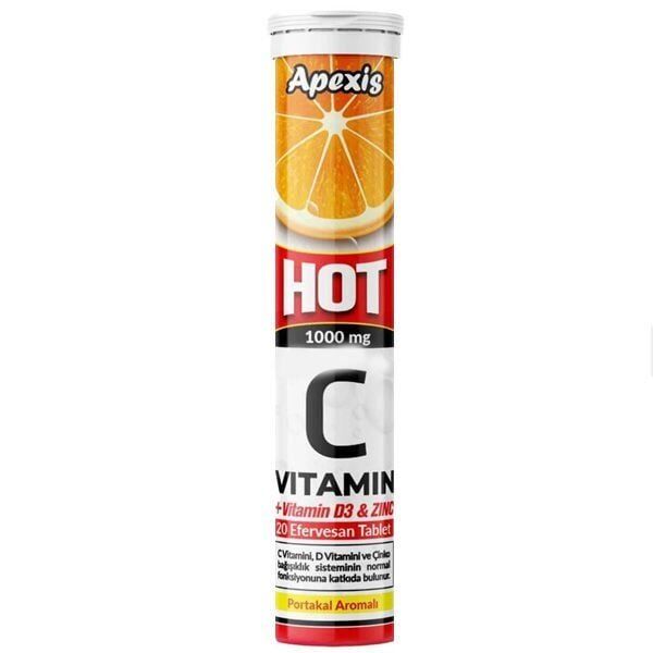 Apexis Hot Vitamin C + Çinko 20 Efervesan Tablet