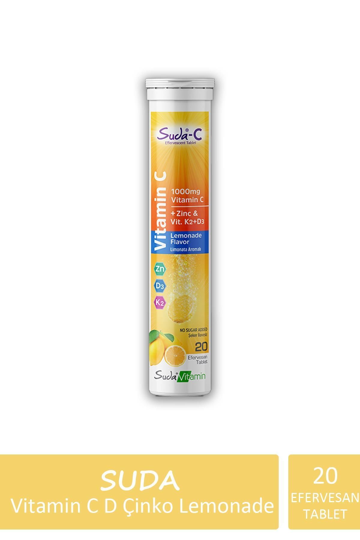 Suda Vitamin C D Çinko Limon 20 Efervesan Tablet