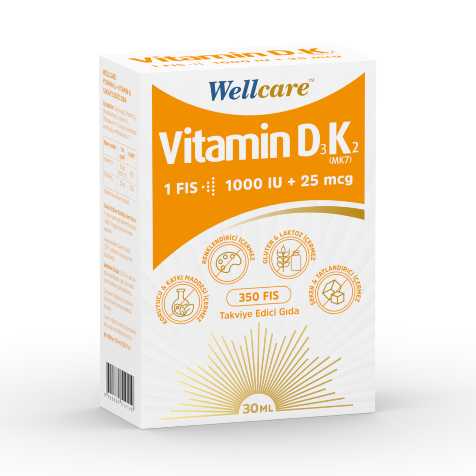 Wellcare Vitamin D3 K2 1000 IU 30 ml